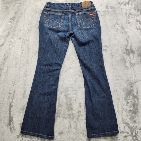 Vintage Y2K Dickies Jeans Womens 4 Blue Low Rise Slim Fit Bootcut Flare Leg - Picture 3 of 15